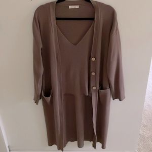 Matching Knit Cardigan and Knit Tank Set